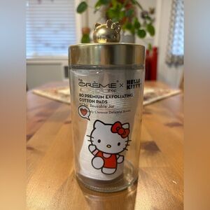 the CREME shop Hello Kitty Cotton pads in glass jar